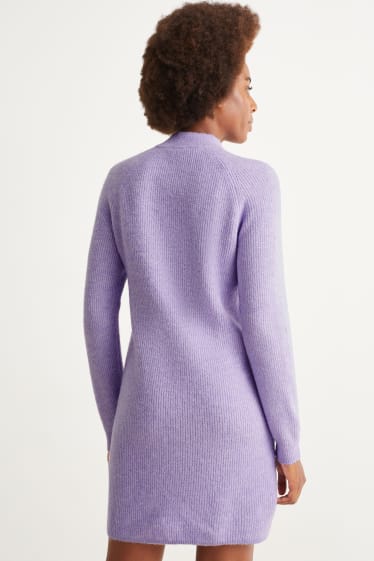 Women - Knitted dress - light violet