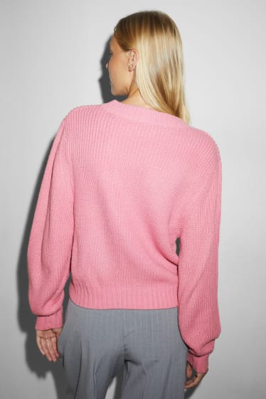 Teens & young adults - CLOCKHOUSE - V-neck jumper - rose