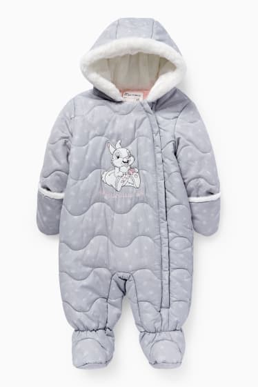 Babys - Bambi - Baby-Schneeanzug mit Kapuze - grau