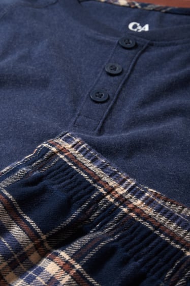Hombre - Pijama con pantalón de franela - azul oscuro