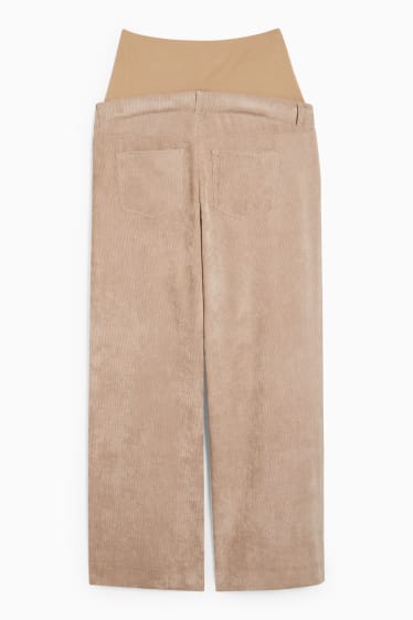 Femmes - Pantalon en velours de grossesse - coupe relax - taupe