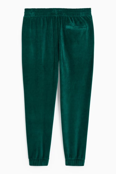Herren - Samt-Jogginghose - dunkelgrün