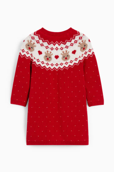 Bébés filles - Robe en maille de Noël pour bébé - rouge