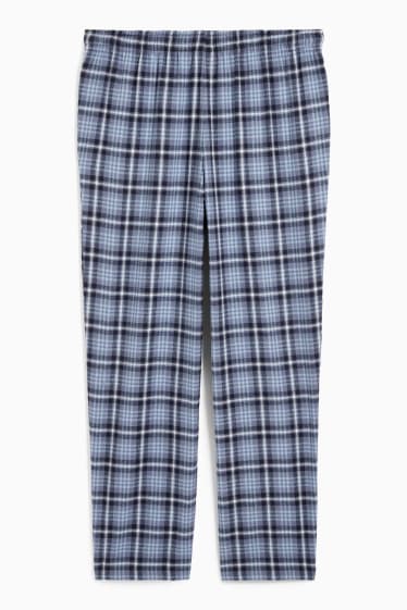 Hommes - Pantalon de pyjama en flanelle - bleu foncé
