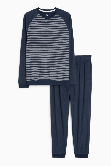 Hommes - Pyjama en éponge - bleu foncé