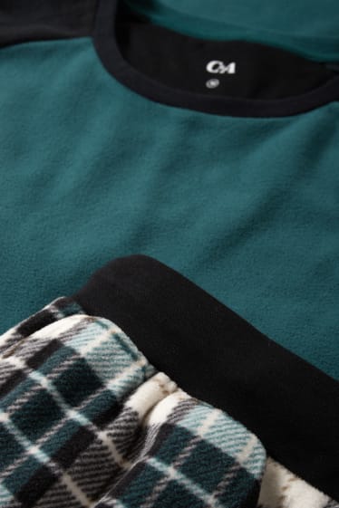 Herren - Fleece-Pyjama - dunkelgrün