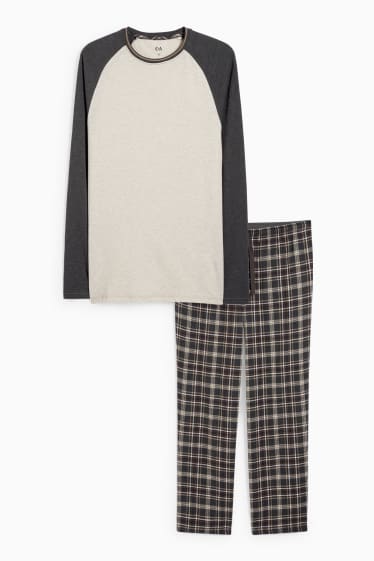 Hombre - Pijama con pantalón de franela - gris oscuro