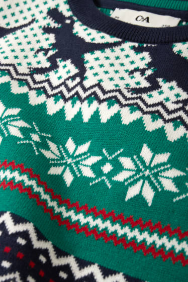 Enfants garçons - Dinosaure - pullover de Noël - bleu foncé