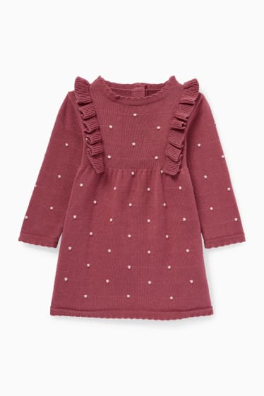 Neonate - Completo in maglia per neonati - 2 pezzi - rosa scuro