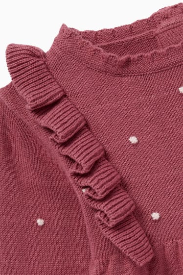 Neonate - Completo in maglia per neonati - 2 pezzi - rosa scuro