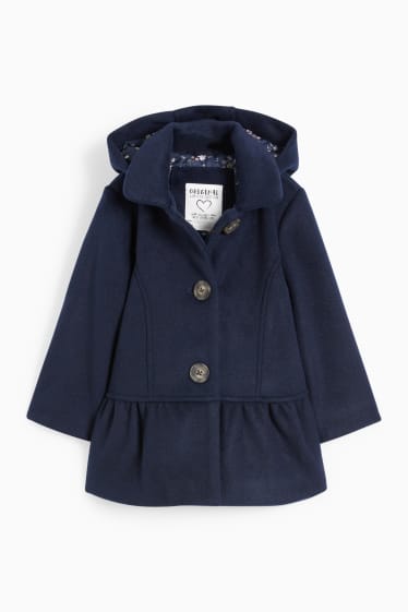 Kinderen: meisjes - Jas met capuchon - donkerblauw