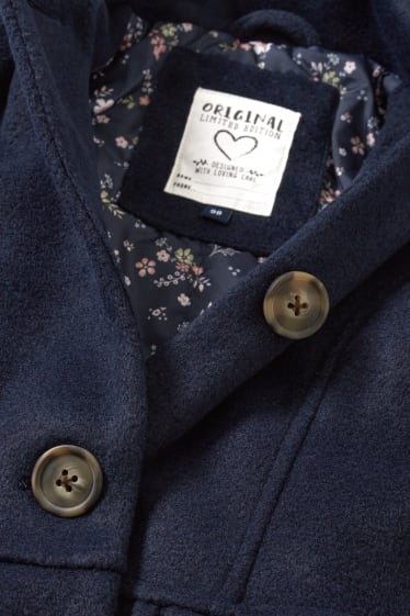 Kinderen: meisjes - Jas met capuchon - donkerblauw