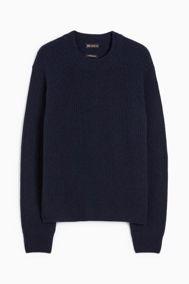 Women - Cashmere jumper - dark blue