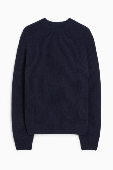 Women - Cashmere jumper - dark blue