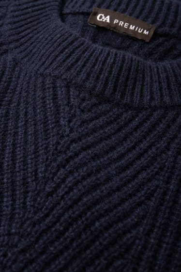 Women - Cashmere jumper - dark blue