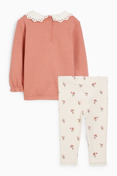 Baby Mädchen - Baby-Outfit - 2 teilig - dunkelrosa