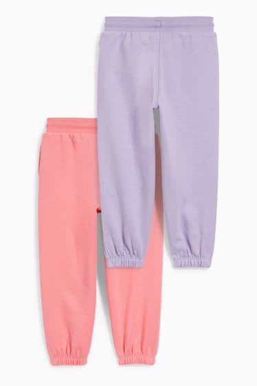 Kinderen: meisjes - Set van 2 - joggingbroek - roze