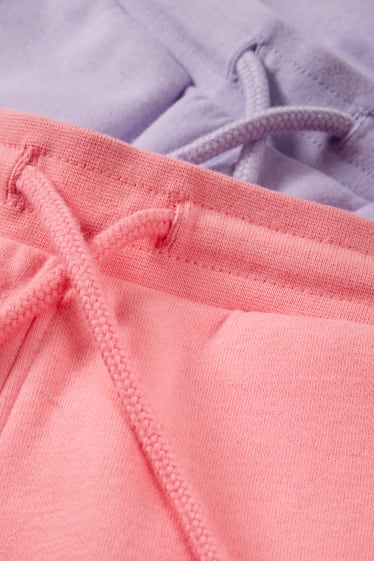 Kinderen: meisjes - Set van 2 - joggingbroek - roze