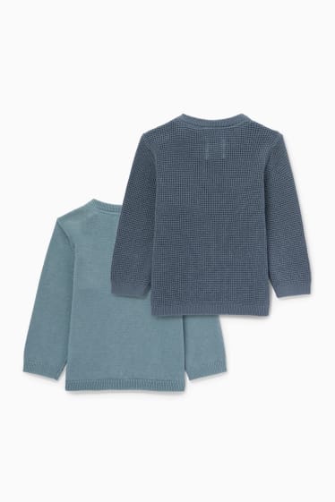 Baby: jongens - Set van 2 - babytrui - donkerturquoise