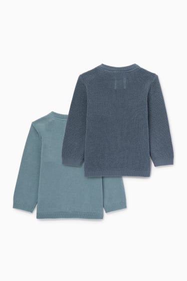 Bébés - Lot de 2 - pullovers bébé - turquoise foncé