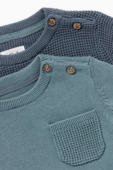 Baby: jongens - Set van 2 - babytrui - donkerturquoise