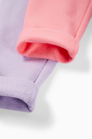 Kinderen: meisjes - Set van 2 - thermolegging - roze