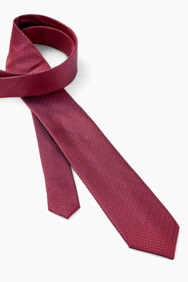 Pánské - Hedvábná kravata - bordeaux
