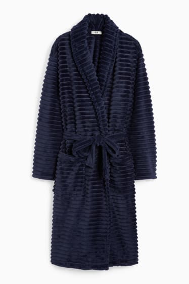 Dames - Fleece badjas - donkerblauw