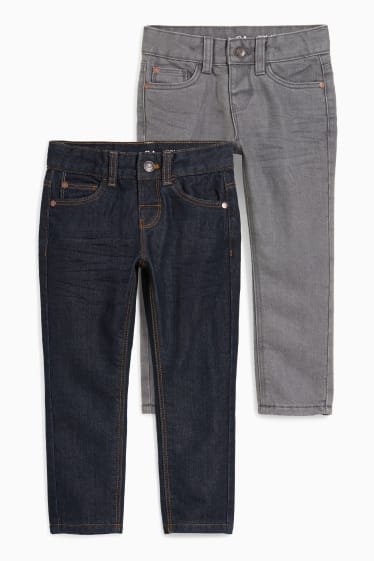 Bambini - Confezione da 2 - slim jeans - jeans termici - blu scuro / grigio