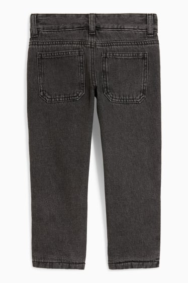 Kinder Buben - Straight Jeans - Thermohose - schwarz