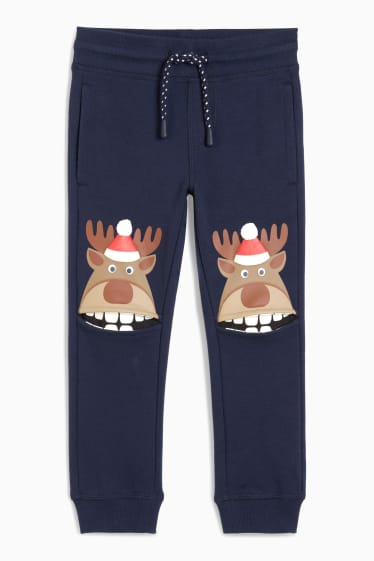 Kinder Buben - Weihnachts-Jogginghose - dunkelblau