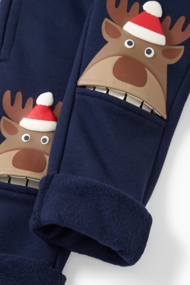 Kinder Buben - Weihnachts-Jogginghose - dunkelblau