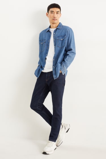 Heren - Slim tapered jeans - jeansdonkerblauw
