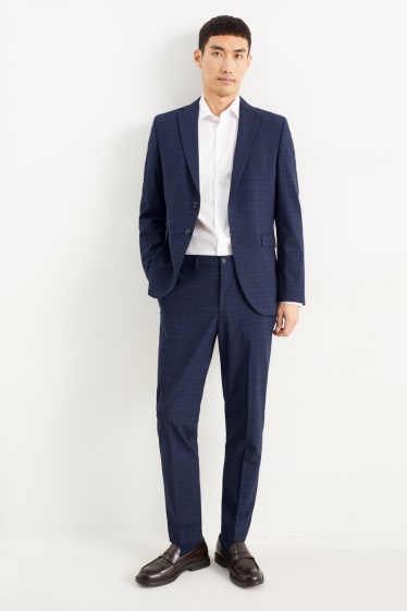 Hommes - Pantalon de costume - slim fit - Flex  - bleu foncé