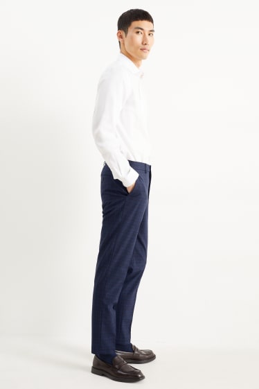 Pánské - Oblekové kalhoty - slim fit - Flex  - tmavomodrá