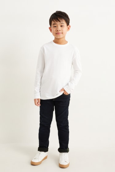 Enfants garçons - Slim jean - jean doublé - jean bleu foncé