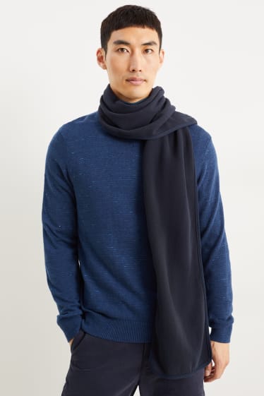 Home - Bufanda de teixit polar - blau fosc