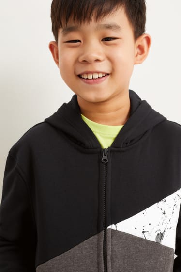 Enfants garçons - Sweat zippé à capuche - noir