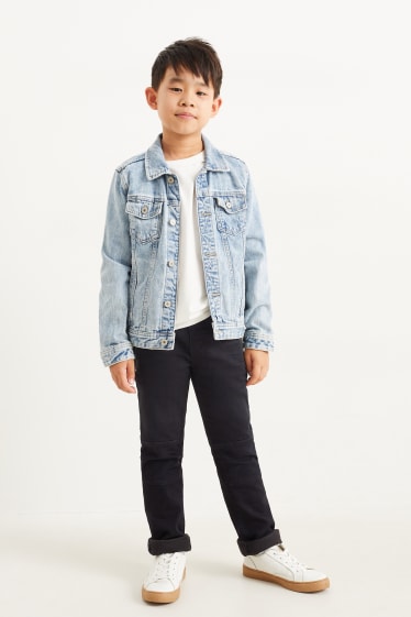 Enfants - Jean de coupe droite - jeans doublés - gris foncé