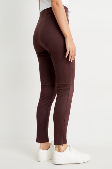 Mujer - Leggings - antelina - marrón oscuro