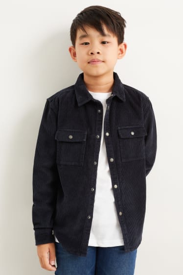 Children - Corduroy shirt - dark blue