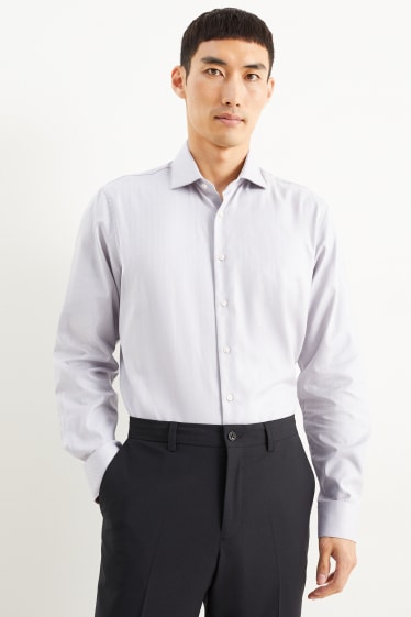 Uomo - Camicia - regular fit - colletto alla francese - facile da stirare - grigio chiaro