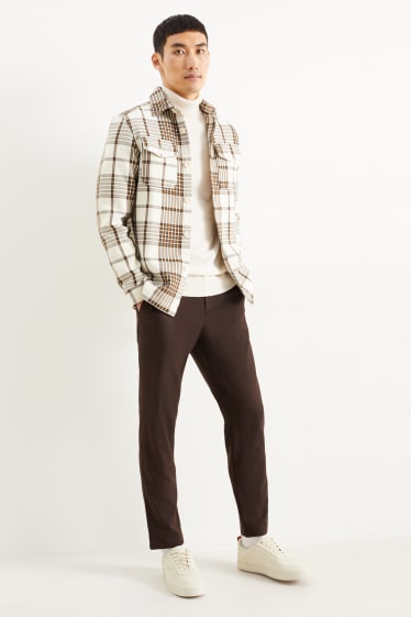 Hommes - Chino - tapered fit - marron foncé