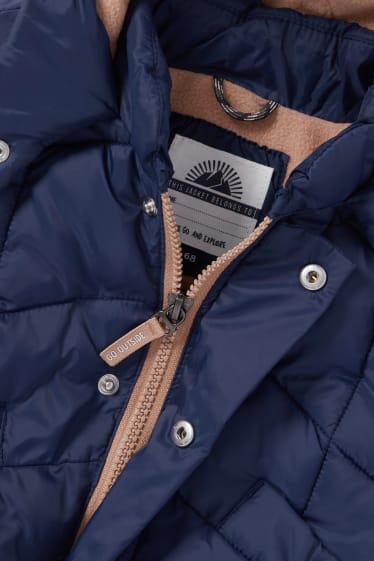 Miminka - Prošívaná bunda s kapucí pro miminka - tmavomodrá