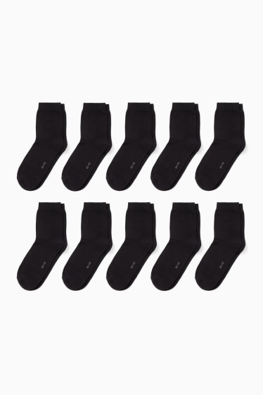 Femmes - Lot de 10 paires - chaussettes de sport - noir