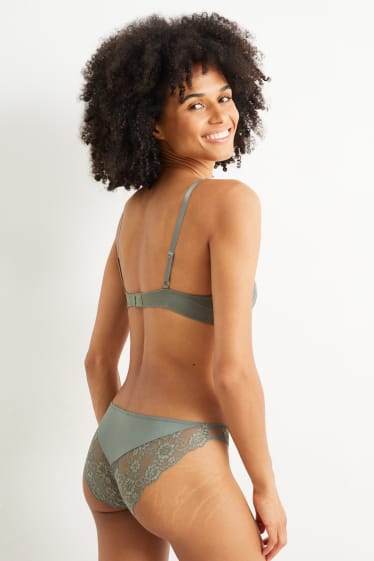 Donna - Reggiseno con ferretti - DEMI - imbottito - verde