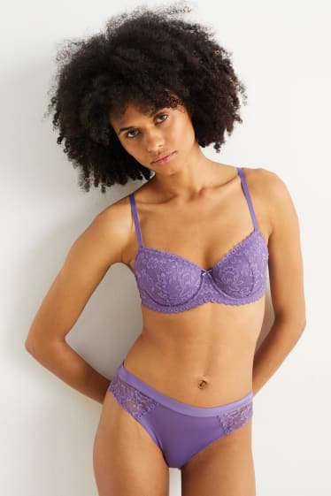 Femmes - Soutien-gorge à armature - DEMI - ampliforme - violet clair