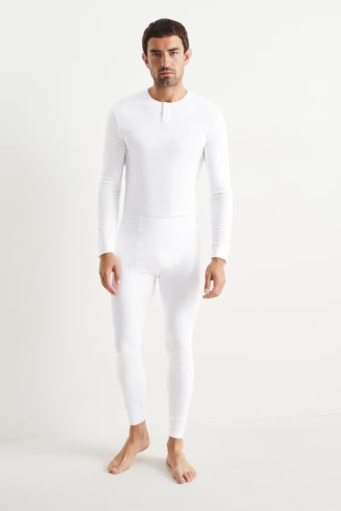 Herren - Lange Thermo-Unterhose - weiss