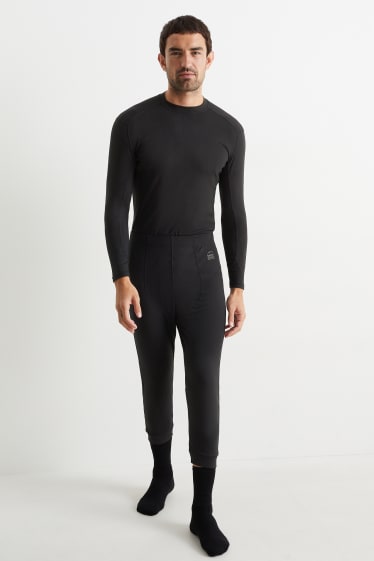 Men - 3/4-length thermal long pants - black