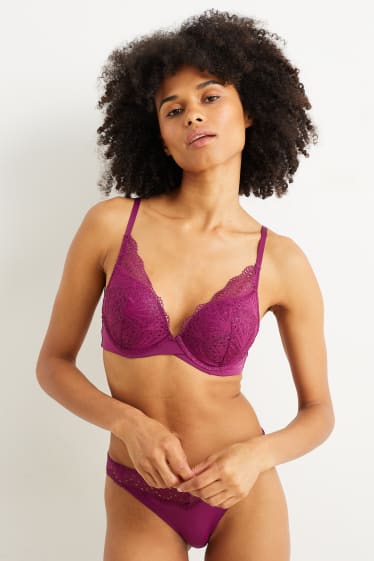 Femmes - Soutien-gorge à armature - ampliforme - violet